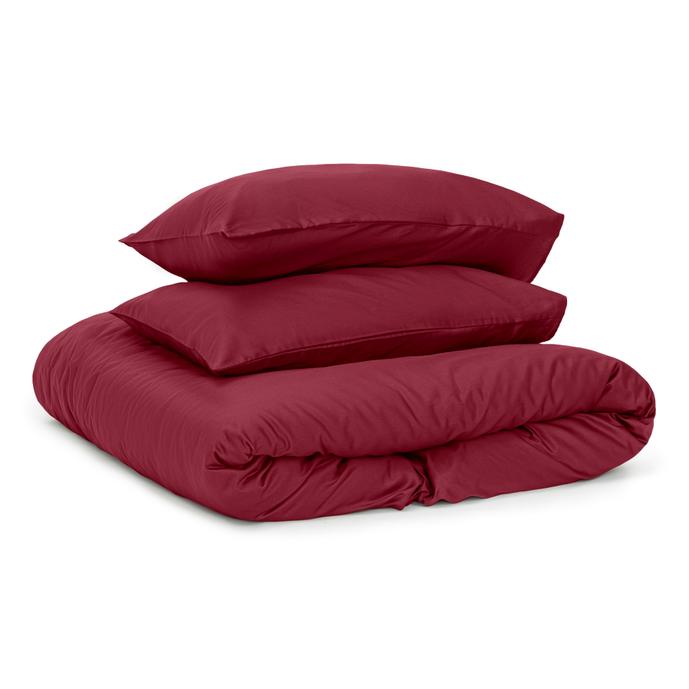 Premium satino patalynės komplektas „Maroon“. Satino patalynė, 140x200 cm, 200x200 cm, 200x220 cm, 220x240 cm