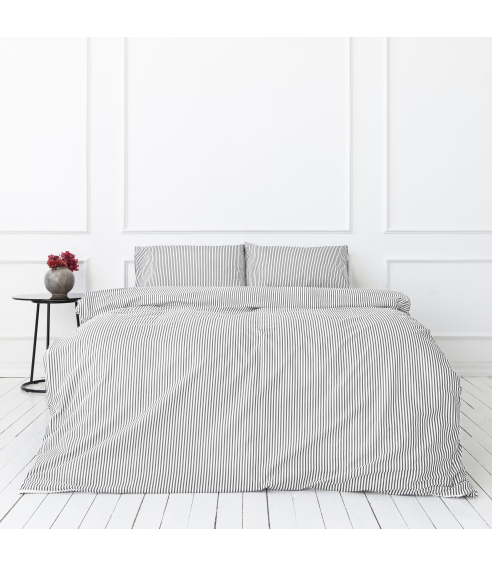 Patalynės komplektas „Grey stripe“. Medvilninė patalynė