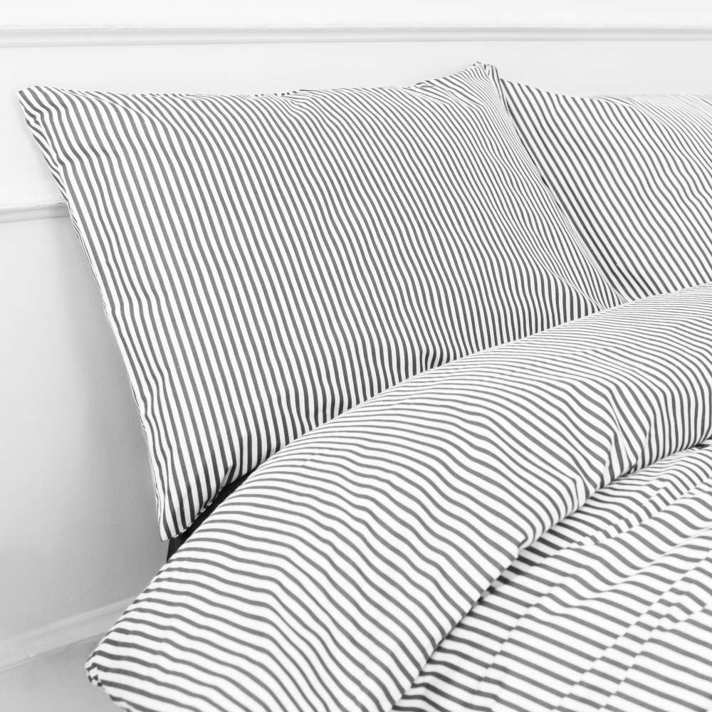 Patalynės komplektas „Grey stripes“. Medvilninė patalynė, 140x200 cm, 160x200 cm, 200x200 cm, 200x220 cm, 220x240 cm