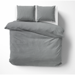 Premium satino patalynės komplektas „Grey stripe 3 mm“. Satino patalynė, 200x220 cm
