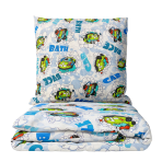 Vaikiškas patalynės komplektas „Bath blue”. Patalynė kūdikiams, 90x120 cm, 100x135 cm, 100x140 cm, 110x140 cm, 140x200 cm, 150x200 cm