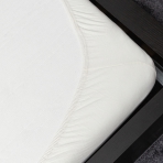 Neperšlampama trikotažinė paklodė su guma „White“. Paklodės su guma, 80x200 cm, 90x200 cm, 120x200 cm, 140x200 cm, 160x200 cm