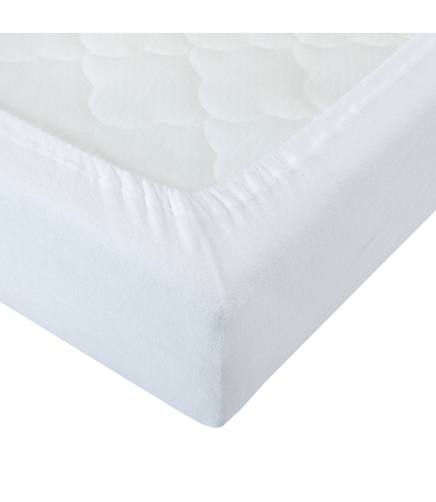 Frotinė paklodė su guma „White Terry sheet“. Paklodės su guma 160x200