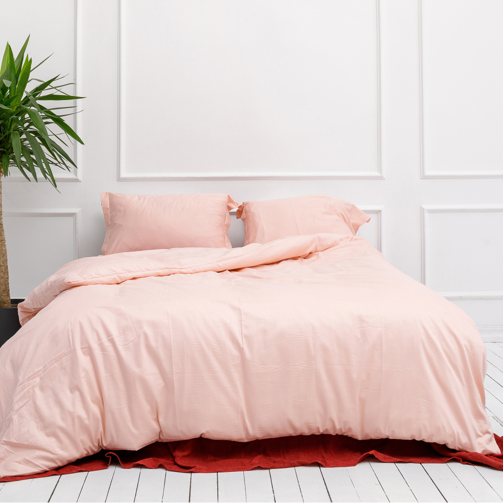 Premium satino patalynės komplektas „Classic pink“. Satino patalynė, 160x200 cm