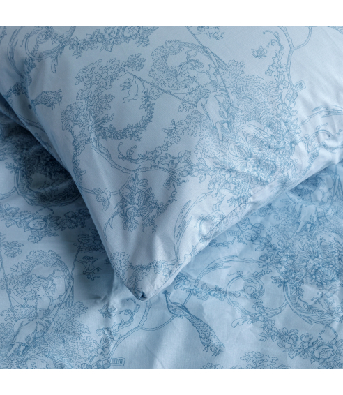 Patalynės komplektas „Toile de Jouy blue“. Medvilninė patalynė