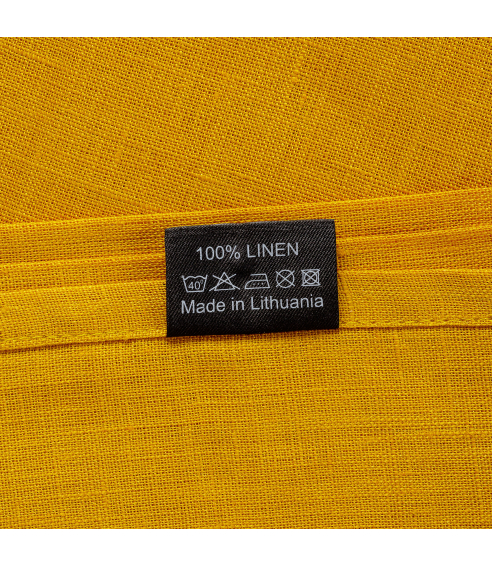 Staltiesė „Linen yellow“. Lininės staltiesės