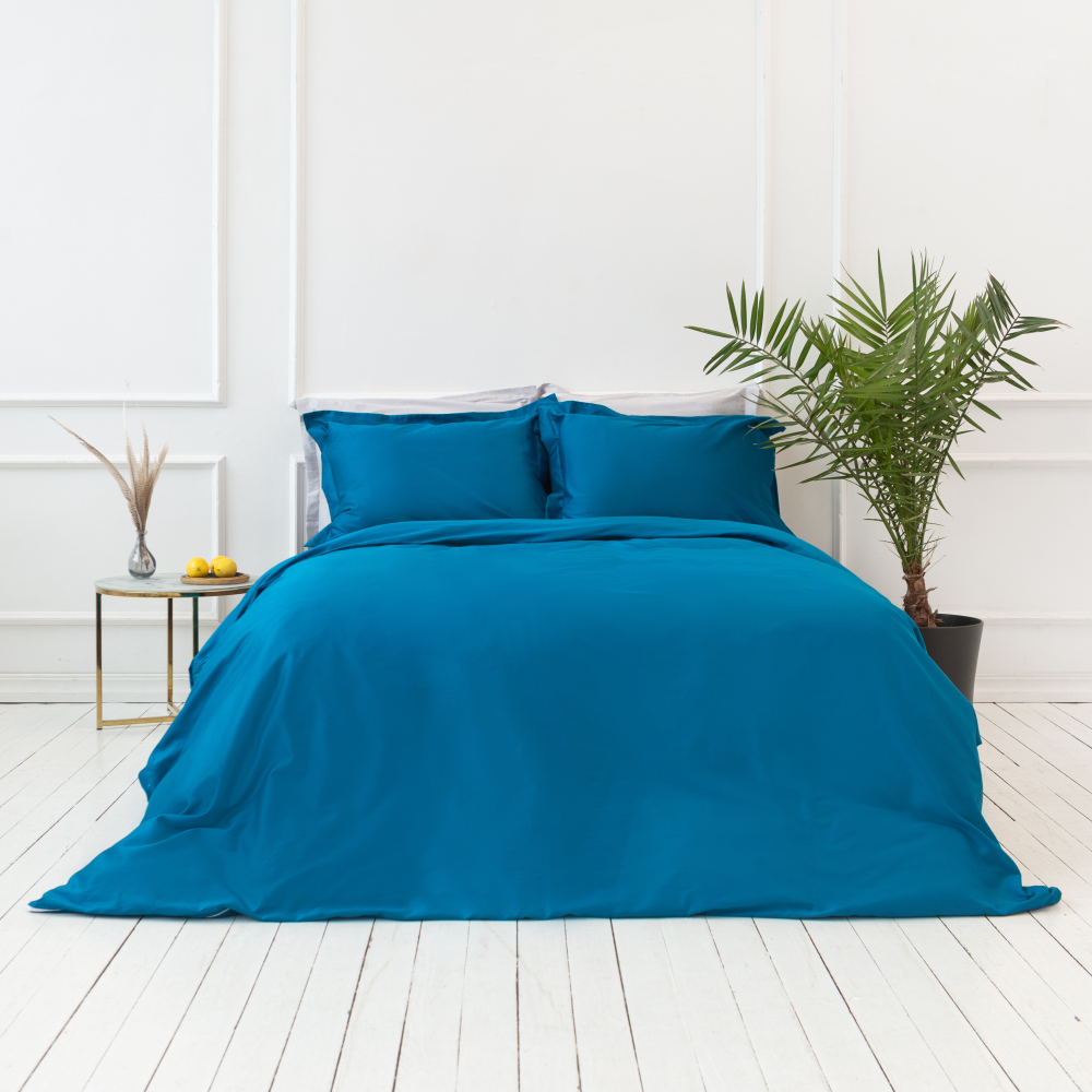 Premium satino patalynės komplektas „Turquoise“. Satininė patalynė, 140x200 cm, 150x200 cm, 160x200 cm, 180x200 cm, 200x200 cm, 200x220 cm, 220x240 cm