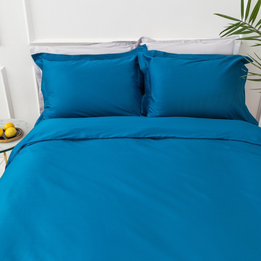 Premium satino patalynės komplektas „Turquoise“. Satininė patalynė, 140x200 cm, 150x200 cm, 160x200 cm, 180x200 cm, 200x200 cm, 200x220 cm, 220x240 cm