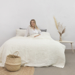 Lininė patalynė „Linen white“. Lininė patalynė, 140x200 cm, 200x200 cm, 200x220 cm, 220x240 cm