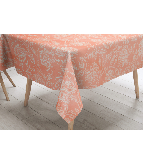 Staltiesė „Orange flora“. Medvilninės staltiesės