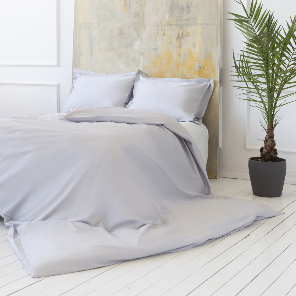 Premium satino patalynės komplektas „Classic grey“. Satininė patalynė, 140x200 cm, 150x200 cm, 160x200 cm, 180x200 cm, 200x200 cm, 200x220 cm, 220x240 cm