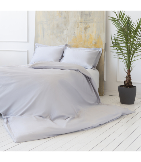 Premium satino patalynės komplektas „Classic grey“. Satininė patalynė