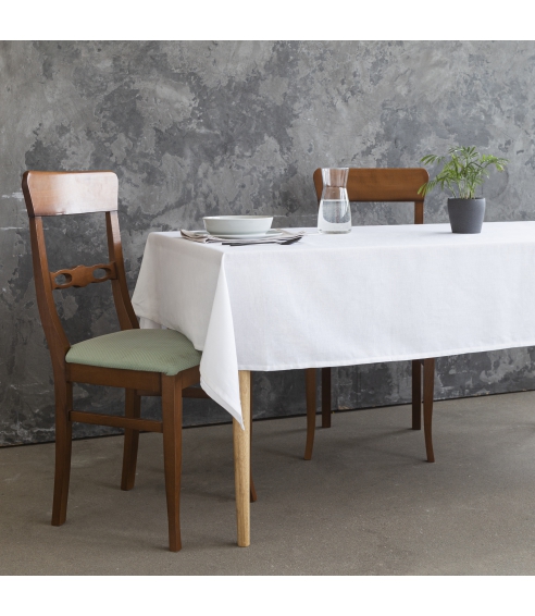 Staltiesė „Linen white“. Lininės staltiesės