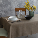 Staltiesė „Linen brown“. Lininės staltiesės, 140x140 cm, 140x300 cm