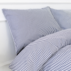 Patalynės komplektas „Blue stripes“. Medvilninė patalynė, 140x200 cm