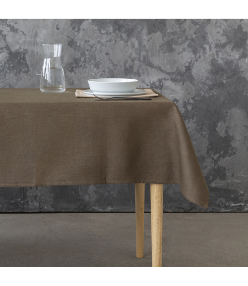 Staltiesė „Linen brown“. Lininės staltiesės