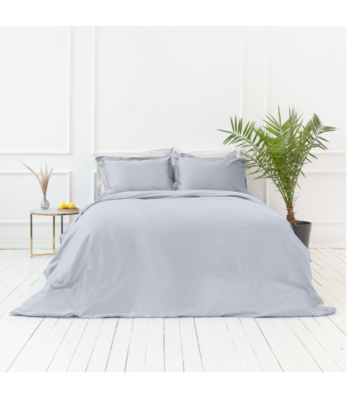 Premium satino patalynės komplektas „Classic grey“. Satininė patalynė