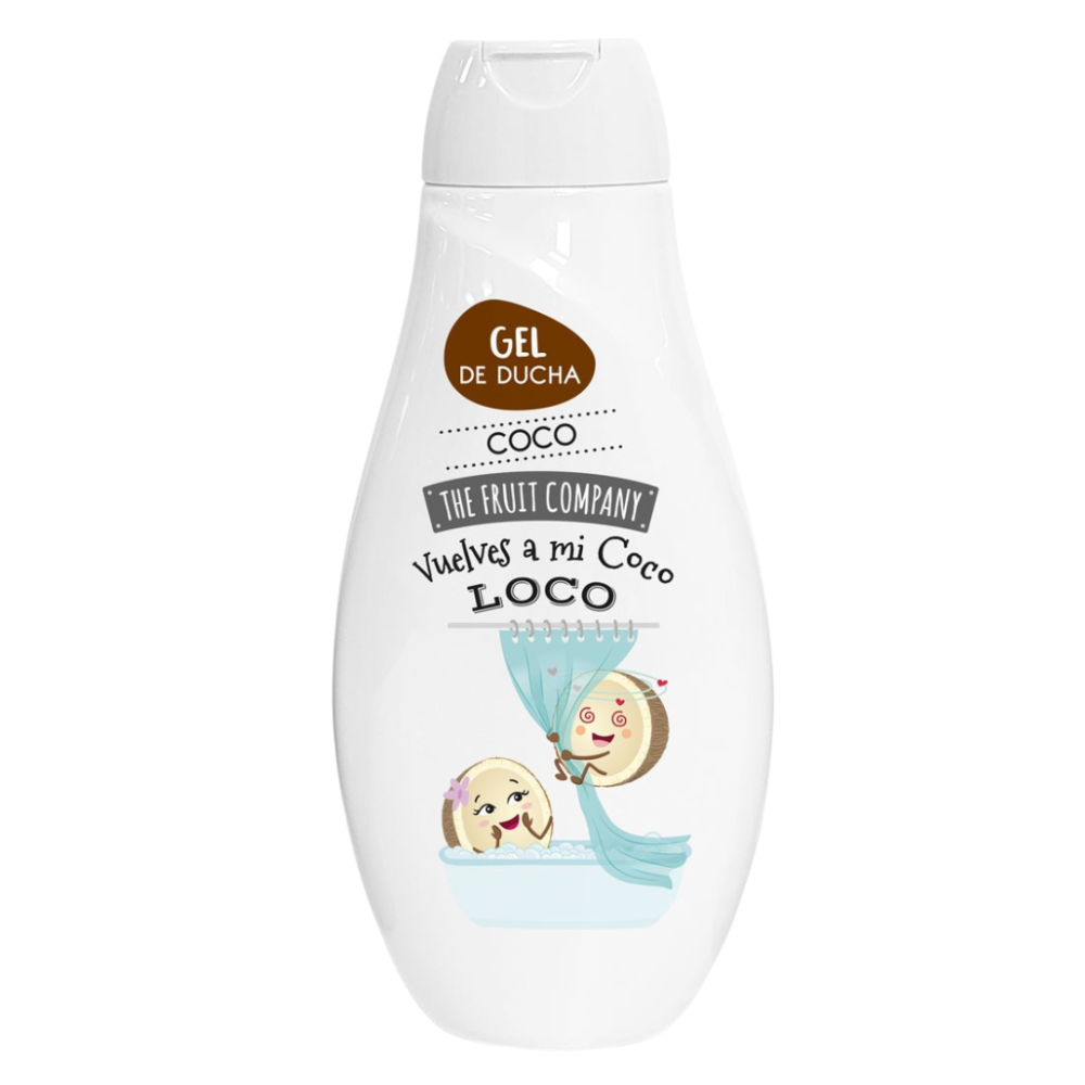 Dušo gelis „Shower Gel The Fruit Company Coco“. Dušo žele su kokoso natomis the fruit company pakuotėje