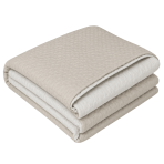 Dvipusė lovatiesė „Cream trapuntino Bedspread“. Pledai, 170x250 cm, 200x250 cm. Kreminė lovatiesė su smulkiais stačiakampių raštais. Dvipusė lovatiesė „Cream trapuntino Bedspread“. Pledai, 170x250 cm, 200x250 cm. Kreminė lovatiesė su smulkiais stačiakampių raštais.