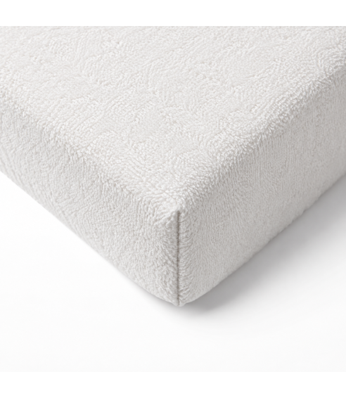 Frotinė paklodė su guma „White frote“. Paklodės su guma 90x200