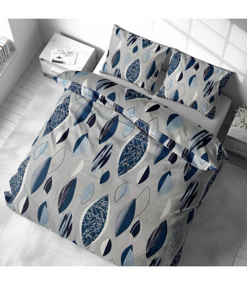 Glamžytos medvilnės patalynės komplektas „Kora Indigo Drift“. Medvilninė patalynė