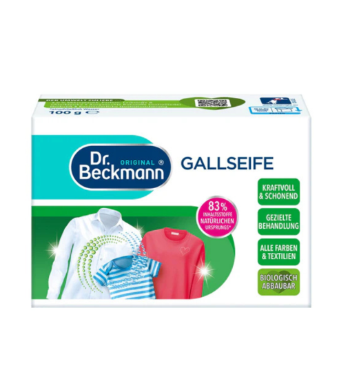 Dėmių valymo muilas su tulžimi „Gall soap Dr. Beckmann“. Valikliai