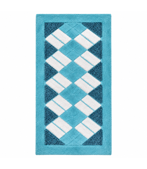 Kilimas „Blue Diamond Mosaic Rug“. Vonios kilimėliai