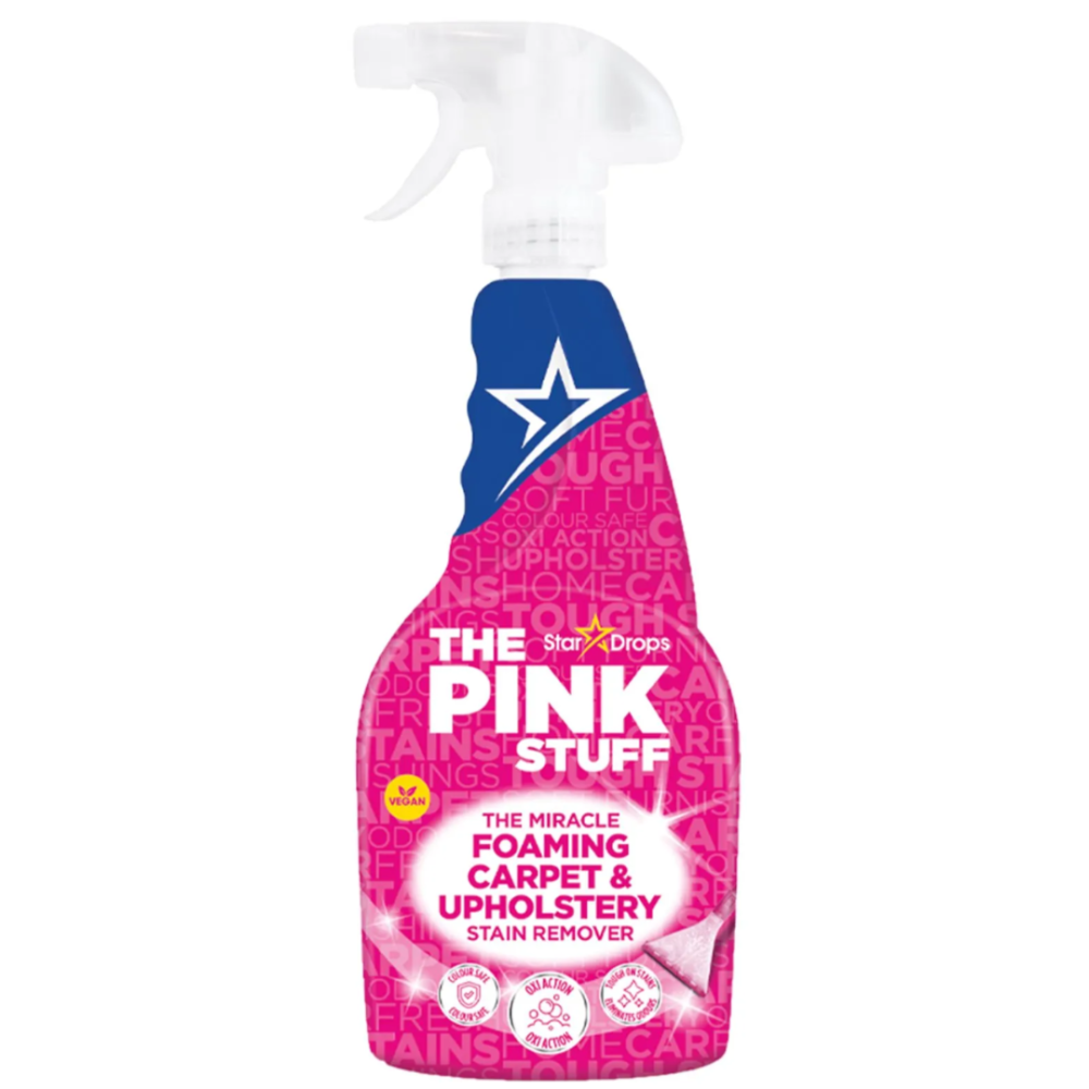 Kilimų valiklis „Carpet spray“. Veiksmingas kilimų valiklis: "pink stuff", kad kilimai būtų gaivūs ir švarūs.