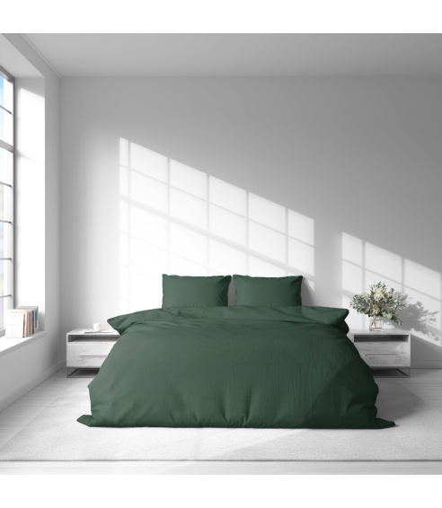 Lininė patalynė „Linen Dark Green“. Lininė patalynė