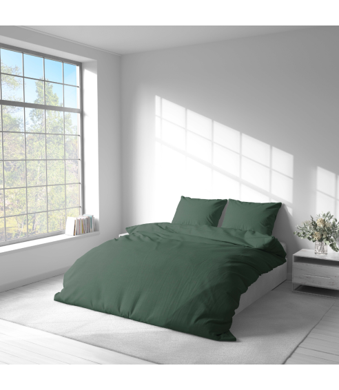 Lininė patalynė „Linen Dark Green“. Lininė patalynė