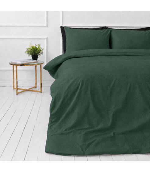 Lininė patalynė „Linen Dark Green“. Lininė patalynė