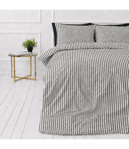 Lininė patalynė „Linen Grey Stripes“. Lininė patalynė