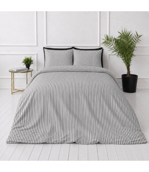 Lininė patalynė „Linen Grey Stripes“. Lininė patalynė