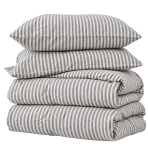 Lininė patalynė „Linen Grey Stripes“. Patalynės komplektai 150x200, 140x200 cm, 150x200 cm, 160x200 cm, 180x200 cm, 200x200 cm, 200x220 cm, 220x240 cm. Pilkai baltas patalynės komplektas su smulkiomis vertikaliomis juostelėmis. Lininė patalynė „Linen Grey Stripes“. Patalynės komplektai 150x200, 140x200 cm, 150x200 cm, 160x200 cm, 180x200 cm, 200x200 cm, 200x220 cm, 220x240 cm. Pilkai baltas patalynės komplektas su smulkiomis vertikaliomis juostelėmis.