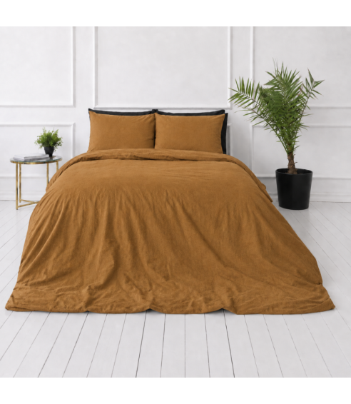 Lininė patalynė „Linen Mustard“. Lininė patalynė
