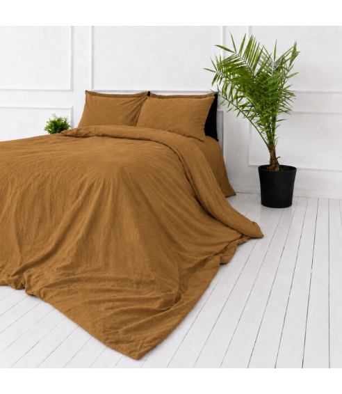 Lininė patalynė „Linen Mustard“. Lininė patalynė