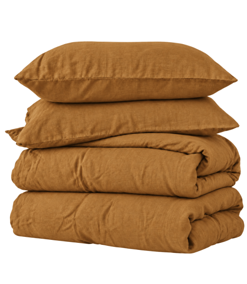Lininė patalynė „Linen Mustard“. Lininė patalynė
