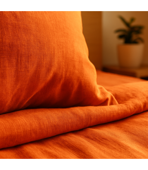 Lininė patalynė „Linen Orange“. Lininė patalynė