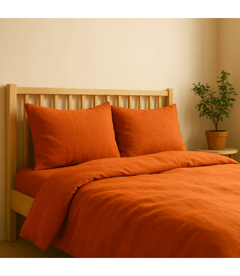 Lininė patalynė „Linen Orange“. Lininė patalynė