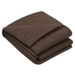 Lovatiesė „Bedspread Brunette“. Pledai, 210x240 cm. Tamsiai ruda lovatiesė su smulkiu geometriniu dygsniuotu raštu Lovatiesė „Bedspread Brunette“. Pledai, 210x240 cm. Tamsiai ruda lovatiesė su smulkiu geometriniu dygsniuotu raštu
