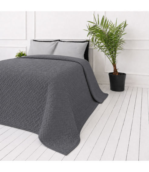 Lovatiesė „Bedspread Graphite“. Pledai