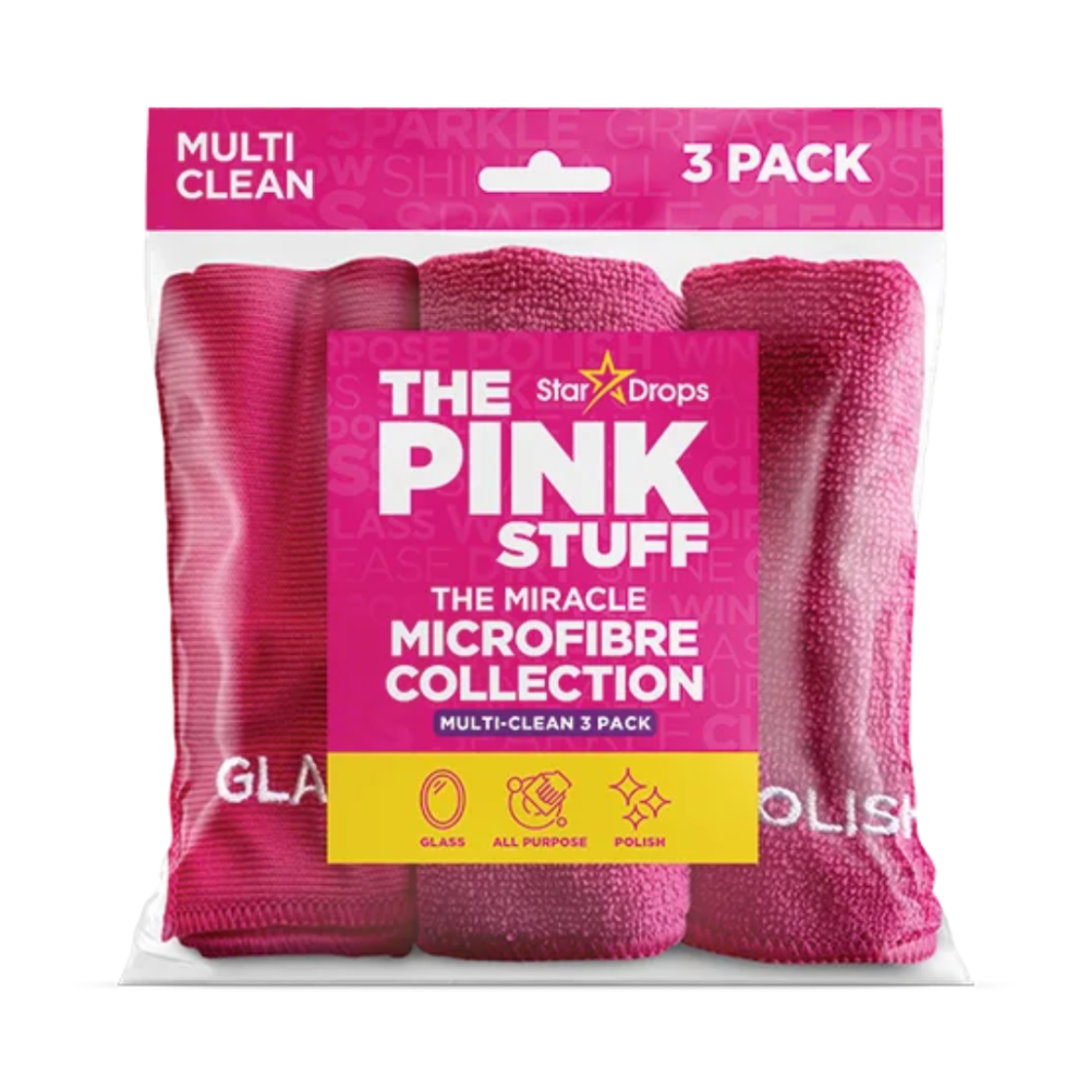 Mikropluošto šluostės „Pink stuff microfibre“. Rankšluosčiai, 30x30 cm. Minkšta rausva mikropluošto šluostė veiksmingai ir švelniai valo, idealiai tinka įvairiems paviršiams ir dulkėms valyti.
