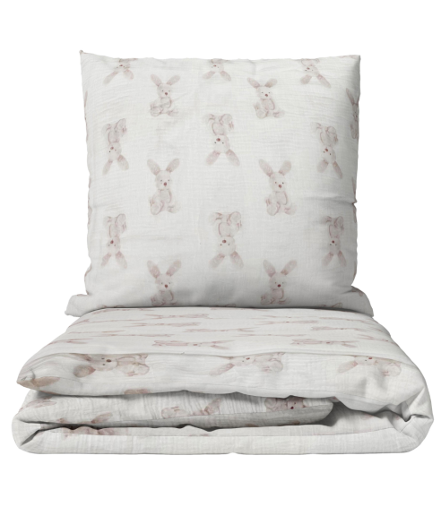 Muslino patalynė „Sweet Bunny Rest“. Medvilninė patalynė