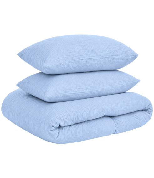 Muslino patalynės komplektas „Blue muslin“. Vaikiška patalynė