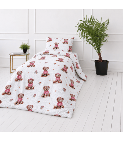Muslino patalynės komplektas „Fluffy Bear muslin“. Vaikiška patalynė