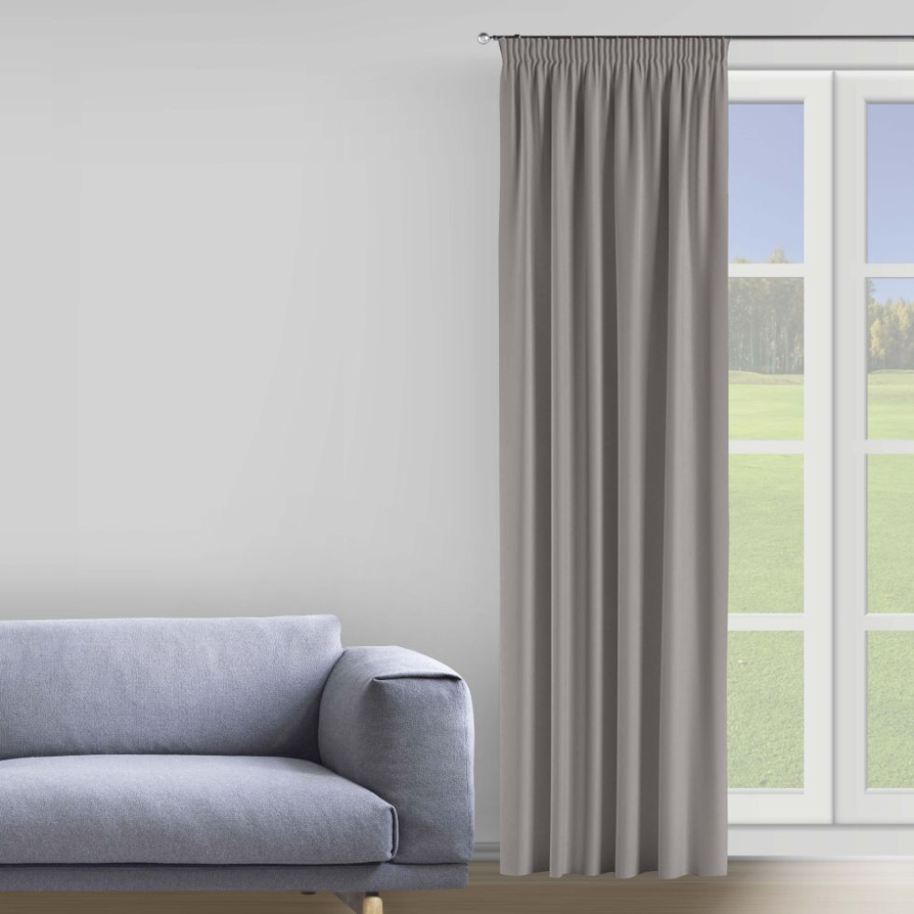 Naktinės užuolaidos „Gray“. Užuolaidos, 150x275 cm. Elegantiškos pilkos užuolaidos, puikiai derančios prie modernaus ar klasikinio interjero.