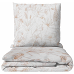 Patalynės komplektas „Aubrielle“. Raštuota patalynė, 140x200 cm, 150x200 cm, 160x200 cm, 180x200 cm, 200x200 cm, 200x220 cm, 220x240 cm. Šviesus patalynės komplektas su subtiliu rusvų augalų raštu
