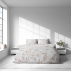 Patalynės komplektas „Aubrielle“. Raštuota patalynė, 140x200 cm, 150x200 cm, 160x200 cm, 180x200 cm, 200x200 cm, 200x220 cm, 220x240 cm. Švelnaus atspalvio patalynės komplektas su botaniniais kontūrais