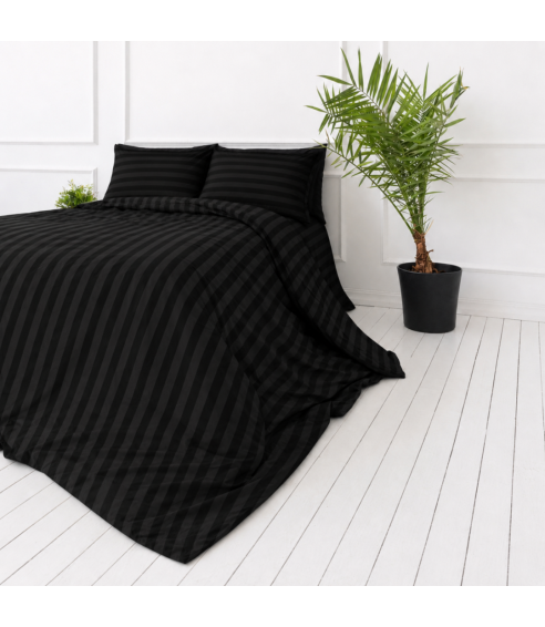 Patalynės komplektas „Black Stripes“. Patalynė viešbučiams