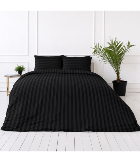 Patalynės komplektas „Black Stripes“. Patalynė viešbučiams